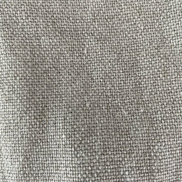 Eileen Fisher 100% Linen Open Front Collarless Jacket Natural Tan Beige Large - Picture 10 of 11